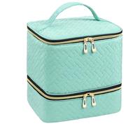 Nail Polish Organizer Bag - 25x20x19cm Two-Layer, Large Nail Kit Organizer, Multi-Functional Makeup Bag | Cosmetic Supplies Holder Pouch, Files Nails Drills Storage Box, Use for Travel Salon Home Use