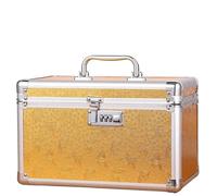 Nail Polish Organizer Bag Beauty Makeup Box Artist Professional Cosmetic Cases Make Up Nail Multilayer Toolbox Storage Organizer Suitcase Bag for Nail Polish Bottles Nail Lamp(Gold A)