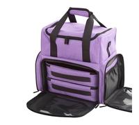 Nail Polish Organizer Bag Double Layer Make up Case Portable Travel Makeup Bag Cosmetic Storage Bag Vanity for Nail Polish Bottles Nail Lamp Tools Accessories (Purple, X Large (80 Bottles))