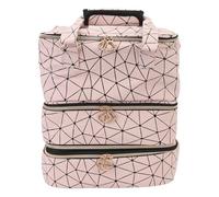 Nail Polish Organizer Bag Large Capacity 3 Layers Detachable Storage Case for Nail Tools Makeup Artists PU Leather
