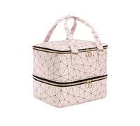 Nail Polish Organizer Case Holds Bottles Nail Polish Storage for Nail Tech & DIY Kits, Portable Nail Bag Supplies Carrying Case (Pink, 2 Layers)