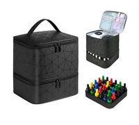 Nail Polish Organizer Case Holds Bottles Nail Polish Storage for Nail Tech & DIY Kits, Portable Nail Bag Supplies Carrying Case (Black, 2 Layers)