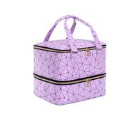 Nail Polish Organizer Case Holds Bottles Nail Polish Storage for Nail Tech & DIY Kits, Portable Nail Bag Supplies Carrying Case (Purple, 2 Layers)