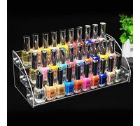 Nail Polish Organizer, Tabletop Nail Polish Shelf, Acrylic Clear Makeup Display Stand, Makeup Storage Organizer Stair Design Nail Polish Display Stand for Essential Oils Perfume (3 Tier)