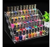 Nail Polish Organizer, Tabletop Nail Polish Shelf, Acrylic Clear Makeup Display Stand, Makeup Storage Organizer Stair Design Nail Polish Display Stand for Essential Oils Perfume (5 Tier)