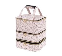 Nail Polish Organizer, with 3 Layers Holds, 84 Bottles & Nail Lamp, 3 Layers PU Leather Nail Supplies Storage Organizer Bag, Large Shoulder Strap Nail Polish Holder Travel Carrying Case (C)