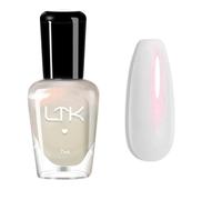 Nail Polish - Pearl White Nail Varnish - Iridescent Quick-Dry White Nail Polish,High Gloss Shimmer Nail Colour Aurora Effect,Chip-Resistant Finish,No UV Lamp Required, Elegant Look at Home