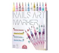 Nail Polish Pen | 12 Pieces High Pigmentation Fast Drying - Nail Polish Marker Pens, Ideal for Home and Salon Use by Beginners and as a Gift