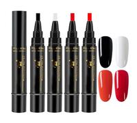 Nail Polish Pen, 4x Portable Drawing Gel Set, Manicure Art Decoration Kit, Ideal for Women, Girls, Travel, Dating, Holiday, Styling, Everyday Use, and Commuting 4.72 Inch