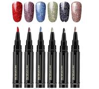 Nail Polish Pen, 6 Pieces, 6 Colours Gel UV Set, Quick Drying, Polish Art Marker, Quick Drying Nail Colour Drawing Tool, Paint Pens for Women, Girls, Friends, Family, Travel, Giving (C)