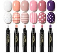 Nail Polish Pen 7-in-1 with Cat Eye Effect, Portable Nail Art Pen for Foundation, Building, Paint, Sealing and Care, Suitable for DIY Manicure