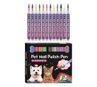 Nail Polish Pen for Dogs 12 Pieces DIY Nail Markers | Cat Nail Drawing Pens for Masters Animals Home Parties Birthday Salon Photo