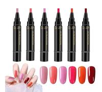 Nail Polish Pen Set, 6 Colours Nail Polish Pen, Quick Drying, Nail Art Pen, Nail Art, Graffiti, Long-Lasting Gel Nail Polish Pen Set for Halloween, Christmas