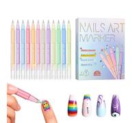 Nail Polish Pens - 12 Color Waterproof Quick Drying Doodle Tool - Fingernail Paint Pens - for Beginners Women Girls Home Salon Manicure Parties Practice Project