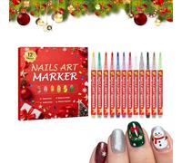 Nail Polish Pens | 12 Colors Christmas Gel Nail Polish Pens - Quick-Drying Fingernail Markers - for Home Party Formal Wedding Manicure Travel Salon Casual Festival Gathering