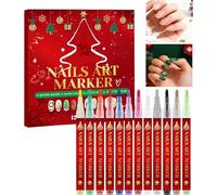 Nail Polish Pens - 12 Colors Quick Dry Manicure Tool | 0.3mm Nail Polish Markers | Fine Tip, Long-Lasting Color, Easy To Use At Home For Girls Art Design Doodle Drawing Graffiti Salon Home Beauty