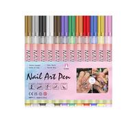 Nail Polish Pens | 12 Colours 0.7 mm 3D Nail Polish Pen - Markers for Drawing On The Home, Living Room, Party, Wedding, Manicure, Travel, Formal and Casual