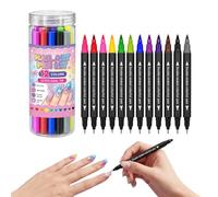 Nail Polish Pens 12 Colours Double Sided Manicure Art Tools with | Nail painting pen for beginners in home use and salon area do-it-yourself design drawing and beauty