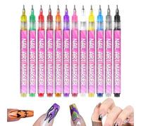 Nail Polish Pens | 12 Pieces Quick-Drying Smudge Proof Manicure Liner | Gel Nail Polish Pens Set - For Beginners Children Girls Adults Fingernail Canvas Craft Salon Home