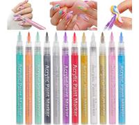 Nail Polish Pens 12Pcs/Set Nail Art Pens 12 Colors Quick Dry Art Paint Smooth Graffiti Dotting Pen Waterproof Drawing Painting Polish Design