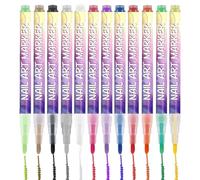 Nail Polish Pens,3D 12-Color Manicure Tools,Nail Design Dotting Liner Brush | for Salon Party Travel Photoshoot Wedding Practice Date Daily Holiday Birthday Christmas