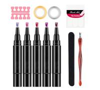 Nail Polish Pens - 5 x Easy Application Nail Pens | Nail Painting Pens | Quick Drying Nail Polish | Gel Polish Kit | Manicure Nail Pens | Durable Nail Polish Access Processes
