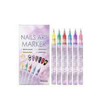 Nail Polish Pens - 6 Colors 13.5cm, Fine Tip Markers, Quick Dry Formula | Precise Design, Quick Dry Polish For Fingernails, DIY Manicure For Women, Kids, Adults, Salon, Home Creative Art