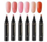 Nail Polish Pens | 6 Colors Nail Varnish Pens Set | Nails Art Pen | Quick-Dry Gel Nails Pen Polish | Non UV O-ne Step N-ail Paint for Home Salon Women Girls