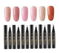 Nail Polish Pens, 6Pcs/Set Nail Polish Pen, 6 Colors 8Ml 3 In 1 Set, One Step Diy Soak Off Uv Led Varnish Art Pens For Women Girls, Style 2
