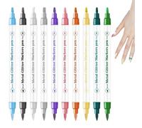 Nail Polish Pens, Double Tipped 10 Colors Graffiti Dotting Nail Pen Kit, Fast Drying Salon Design Drawing Painting Liner For Beginner Home Salon