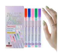 Nail Polish Pens - Drawing Painting Point Liner Pen Kit,5 Colors Quick-Drying Manicure Decoration Graffiti Doodle Markers for Women Girls Professionals Beginners