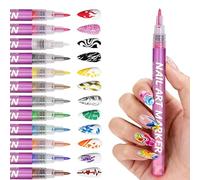 Nail Polish Pens - Fine Tip 0.5mm Quick Dry | Nail Markers Creative Pen | For Beginners Home Salon Parties Practical Daily Gift