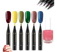 Nail Polish Pens, Nail Pen Set, 36 Color Nail Polish Gel Pen, 3 in 1 Gel Nail Polish Pen, One Step Gel Nail Polish, Soak off UV LED Nail Varnish Nail Tools (SetD, 10cm)