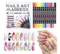 Nail Polish Pens - Pack of 12 Quick-Drying Dot Pattern Accessories - Nail Polish Pen for Beauty Salon, Indoor, Travel, Outdoor, School and Dorm