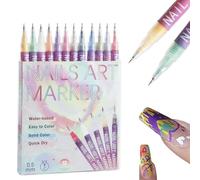 Nail Polish Pens - Quick Dry Nail Marker, Precision Paint Pen, Portable Polish Tool | Easy Glide Pens with Fine Tip Applicator for Manicure s Travel Use and Creative Nail Designs