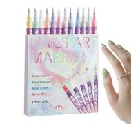 Nail Polish Pens - Set of 12 Fine Art Gel Polish Markers for Girls and Adults, Supplies and Crafts | Nail Markers,