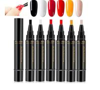 Nail Polish Pens, Three in One Pencil NailPolish, One Step Nail Gel Pen, For Nails Art, No Need Base Top Coat (6pcs-a)