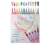 Nail Polish Pens - Twelve Color Fingernail Art Marker Kit Precision Tools, Creative Nail Design Set | Decorative Dotting Effects for Women Girls Holiday Party Home Salon Beginner Practice