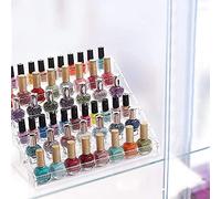 GOTOTOP Nail Polish Rack,Durable Nail Polish Acrylic Clear Makeup Varnish Display Stand Rack Organizer Holder Cabinet (Six Layers)