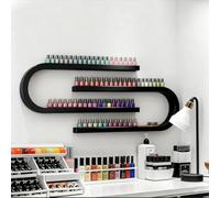 Nail Polish Rack, U-Shaped Wall Mounted Storage Organizer | Durable Essential Oils and Perfume Display Shelf, Space-Saving for Beauty Salon or Nail Studio