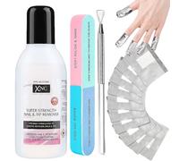 Nail Polish Remover Kit with 150ml Acetone Remover, Foil Wraps & Nail Tools - 100% Acetone Gel Nail Polish Remover Kit, Professional Acetone Soak-Off System, Gel and Shellac Removal