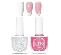 Nail Polish Set - 2Pcs Quick Dry Nail Polish Pink & White Nail Varnish - 2 In 1 Simple Long Lasting Pink White Oil-Based Formula Nail Polish - Nail Manicure DIY at Home - No Need Cure