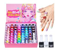 Nail Polish Set - 60 Color Women Cosmetic Kit, Fast Dry Smooth Gel Paint Collection, Rich Pigment Gloss Shades | Stylish Nail Polish Colors For Festival Spa Grooming Bridal Salon Travel Holiday Event
