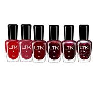 Nail Polish Set - 6Pcs Red Nail Varnish Set, Burgundy Dark Wine Glitter Red Polishes, Quick Dry Long Lasting Nail Paint Manicure DIY Home For Women Girls
