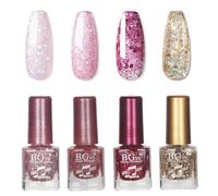 Nail Polish Set - Glitter Nail Varnish Sets - Quick Dry & Long Lasting Pink Nail Polish - Oil-Based Formula Nail Polish Gift Set - No Need Cure Nail Paint for DIY Nail Art