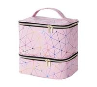 Nail Polish Storage Bag Nail Kit Organizer and Carrying Case Nail Polish Bag with Handle, Sponge Separator, Large Capacity Can Store 30 Nail Gels, Coarse, pink, Se référer au descriptif, Refer to