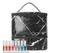 Nail Polish Storage Bag - Nail Organiser Travel Bag | Double Layer Manicure Tools Storage Bag | Flexible Lamp Supply Organiser, Lightweight Portable Travel Bag for Families, black, see description