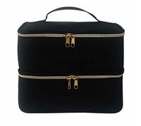 Nail Polish Storage Case - Large Zipper Nail Polish Organizer | Divided Cosmetic Bag for Home, Soft Nail Gel Supplies Organizer, Black, Se référer au descriptif, Refer to description