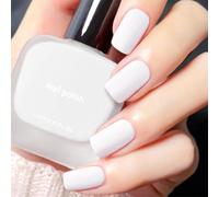 Nail Polish White Matte 12ml Quick Dry Nail Polish for Nail Art Velvety Matte Nail Polish with Mist Effect 0.41fl oz (Milk White, 0.41fl oz)