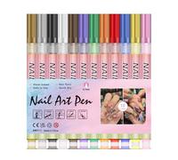 Nail polishh Pens - 12 Color Acrylic Paint Markers, Fine Tip Manicure Drawing Tools | Quick Drying Waterproof Nail arts Design Set For Creating Lines Patterns Detailing Diy Manicure Salon Home